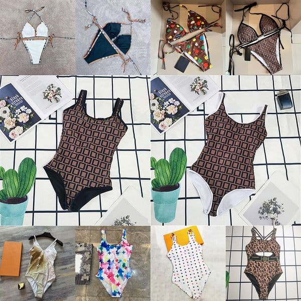 Womens Bikini Designer Swimwear Full Letter Summer Beach Vacation Luxury One Piece Swimsuit Ladies Sexy Slim Split Bikini