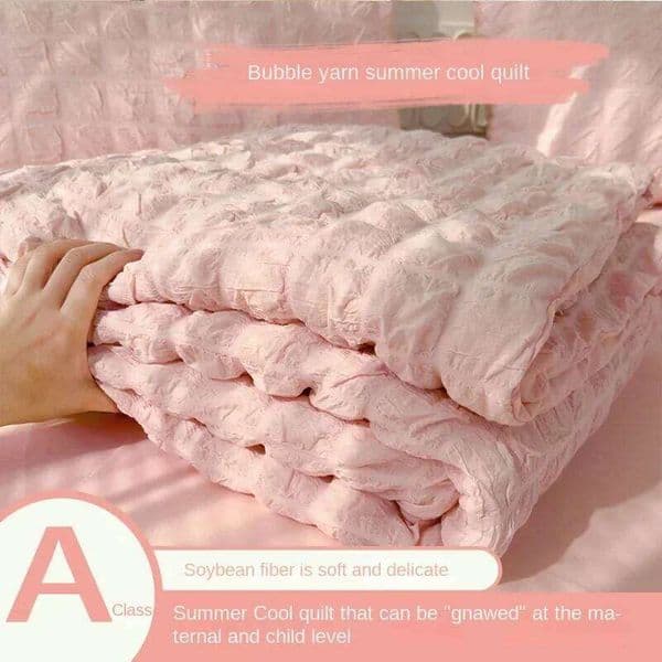 Summer Comforter Quilt Seersucker Household Machine Washable Suitable Cool and Refreshing Blanket 26H0320