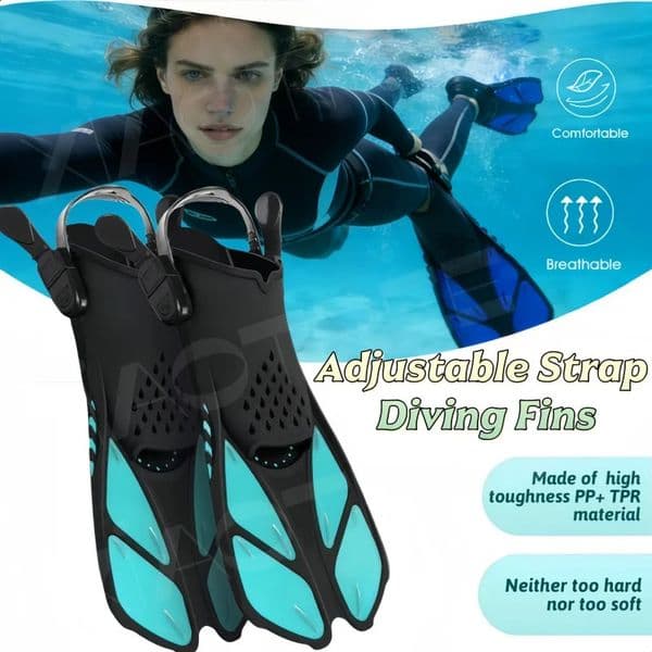 XIAOTREE Adjustable Buckle Diving Fins Short Silicone Shoes Suitable for Adults forWater sports Travel 260312