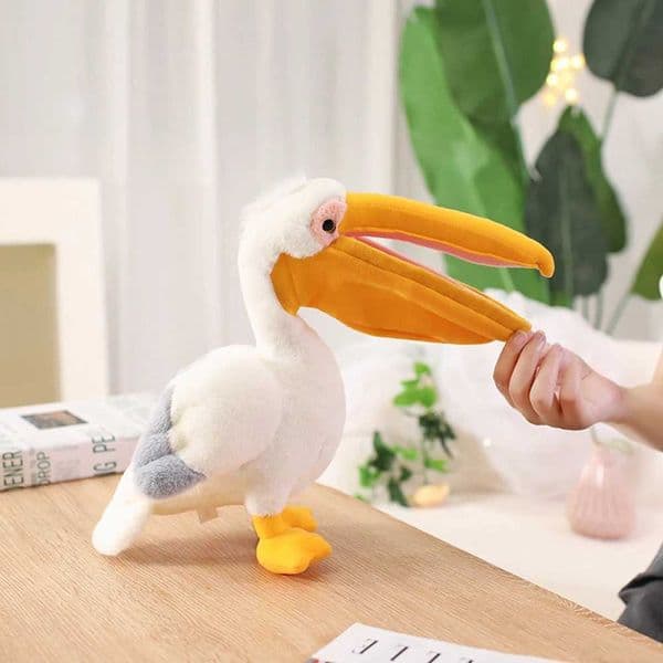 Cartoon Pelican Plush Toys Restic White Pelican Stuffed Bird Animal Soft Dolls Promotional Cheap Christmas Birthday Gifts L200320