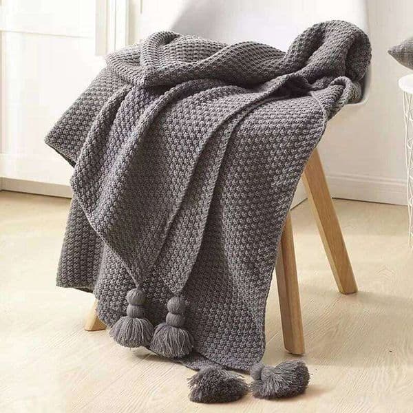 Tassel Blanket Knitted Ball Woolen Sofa Warm Cozy Throw Blankets For Office Siesta Air-conditioner Bedspread Bedding Tapestry 26W0318