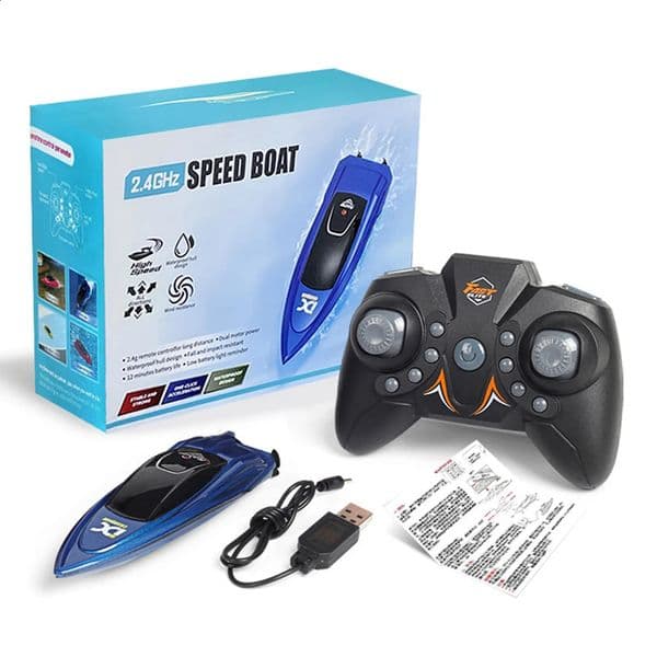 Waterproof 24GHz RC Boat High Speed Electric Ship Water Model with LED Lights Children Remote Control Ship Toy 260320
