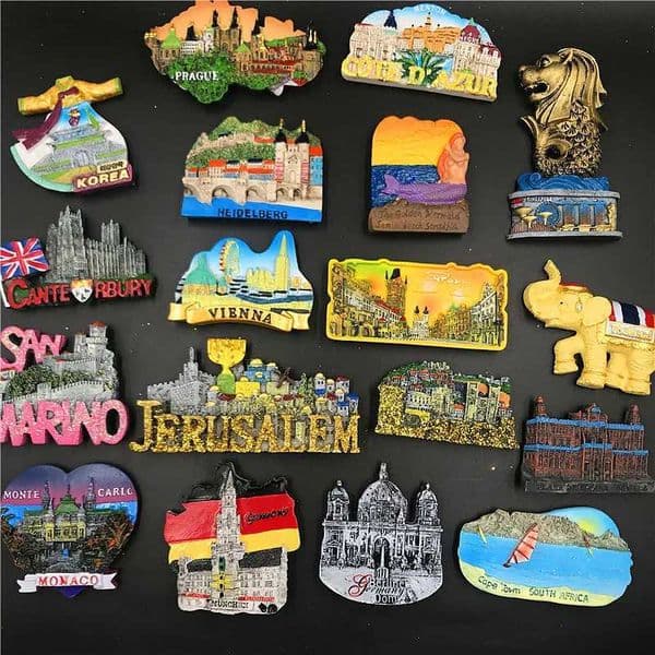Color refrigerator sticker Thai Korea France Germany Vienna England Spain Portugal tourist souvenir magnetic refrigerator magnet S26319