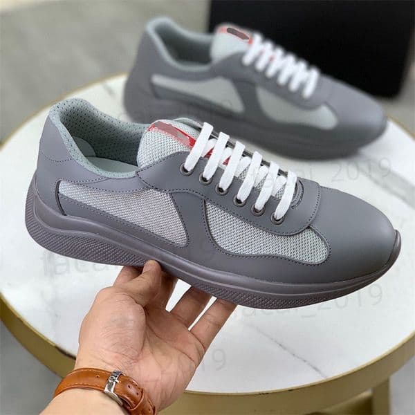 Men Women Americas Cup Xl Leather Sneakers High Quality Patent Leather Flat Trainers Black Mesh Lace-up Casual Shoes Outdoor Runner Sport Shoes Size 36-47 With Box c11