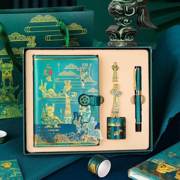 Bestseller Bestseller Explore Sanxingdui Stationery Set Chinese Museum Cultural and Creative Souvenirs Ancient Style Festival Gift Box ddmytues ddmytues