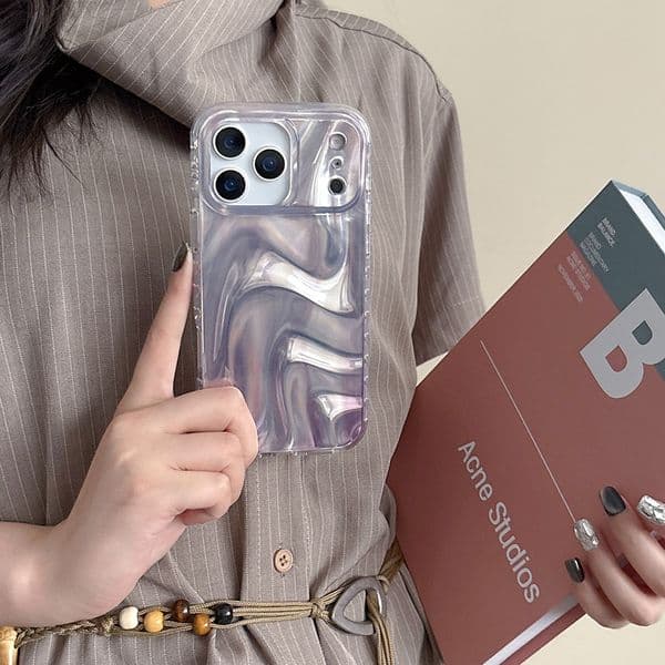 Purple Gradient Phone Case For Iphone 17 16 15 14 13 Pro Max Dual Layer 16Pro 17Pro Phone Case 17Promax Water Ripple 15Pro 14Promax Cover 16Promax 15Promax 13Pro Shell