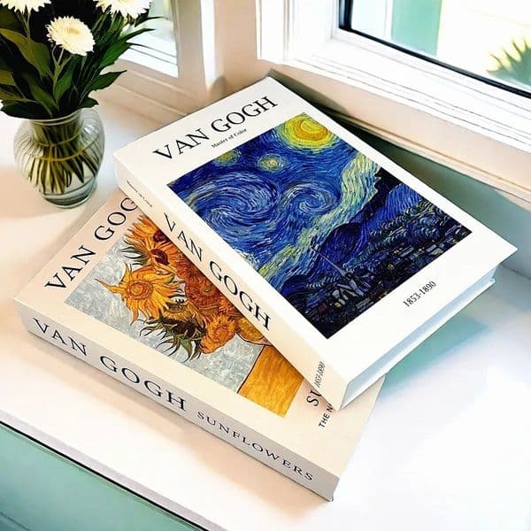 Monet Fake Book Storage Box Picasso Bauhaus Boho Decorative Books Van Gogh Simulation Book Coffee Table Shelf Home Decor 260319