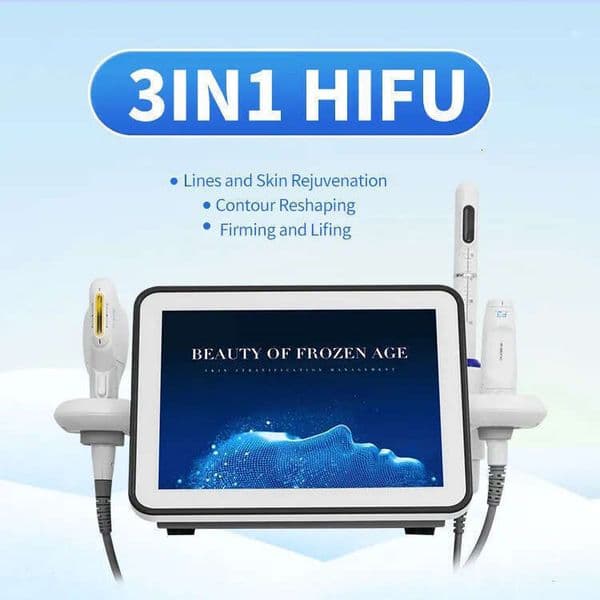 Advanced 3 In 1 HIFU Skin Tightening Wrinkle Removal Machine Professional Face & Body Contouring Smas Vmax Anti-Aging Vaginal Tightening Machin