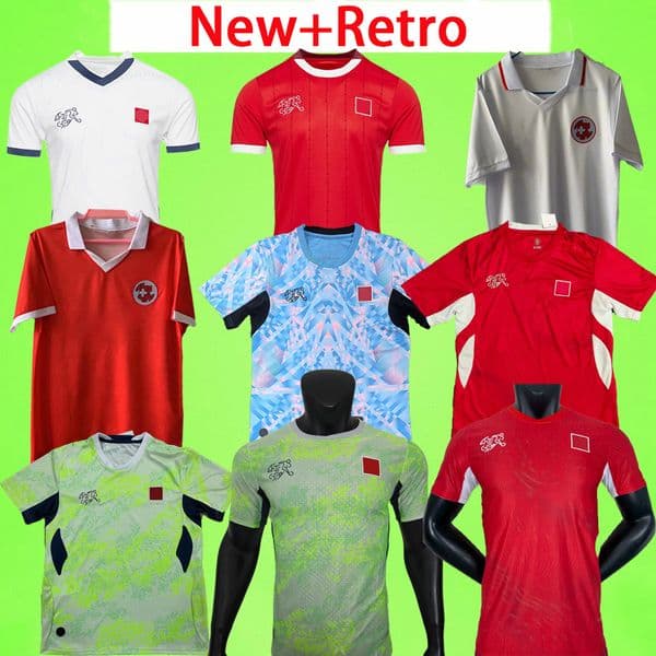 New + Retro 2026 Switzerland Soccer Jerseys 25 26 XHAHA EMBOLO OKAFOR SOW SHAQIRI EEDI SEFEROVIC OMLIN KIDS KIT Football Shirt SWISS 1994 home away Fans player version