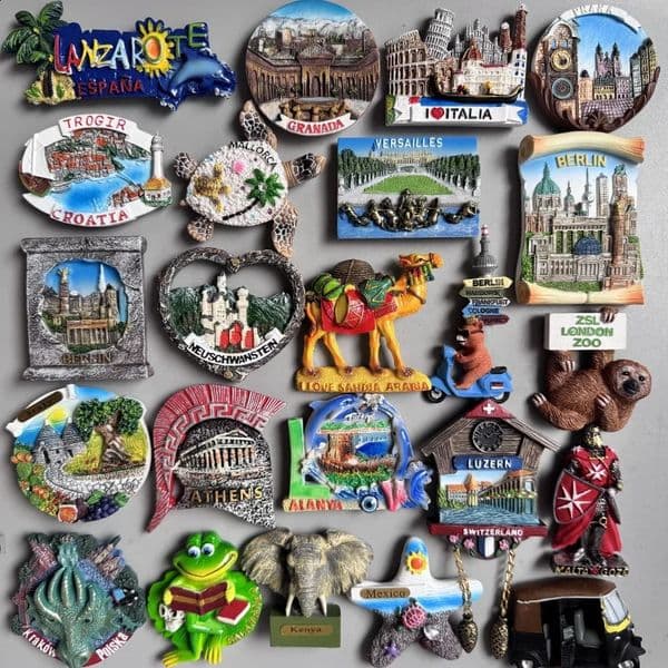 Fridge magnets Bahamas Italy Tallinn Poland Versailles Berlin Luzern Saudi Arabia Athens Praha Granada Malta Alanya India Kenya 260317