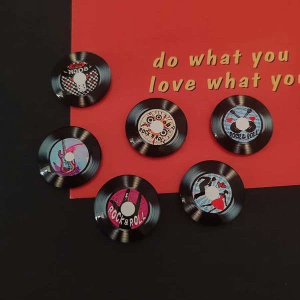 6pcs Personalized and Fun Music Vinyl Record Disc Refrigerator Magnets Cute Creative Fridge Photo Message Magnet Decorative S26319