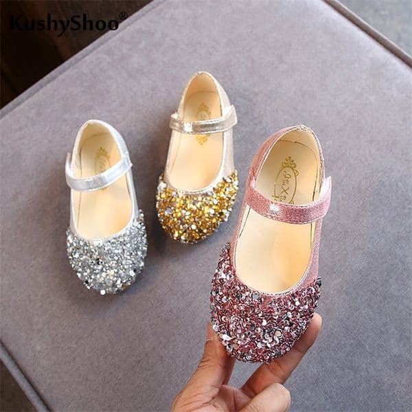 KushyShoo Spring Children Shoes Girls Princess Glitter Baby Dance Casual Toddler Girl Sandals 260317