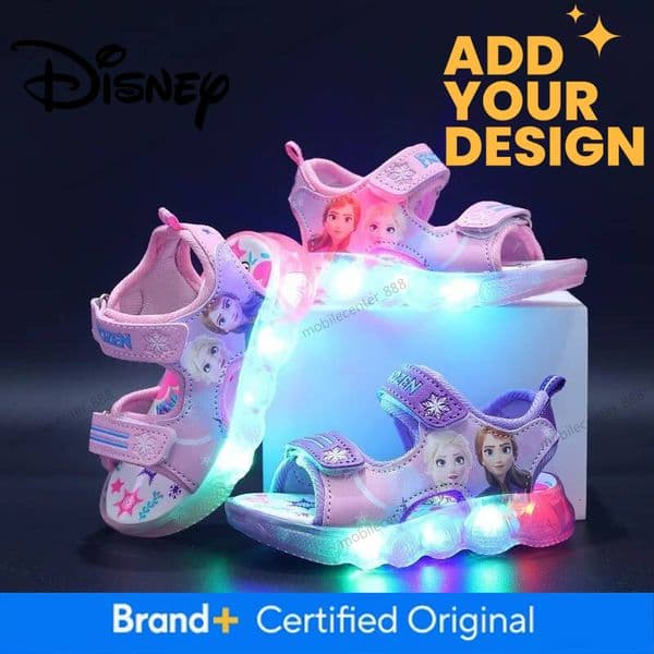 Designer Disney Disney Boys Girls Frozen Elsa Princess Led Light Up Luminous Sports Sandals Summer Kids Sandals Non-Slip Toddler Shoes Size 21-3 Luxury