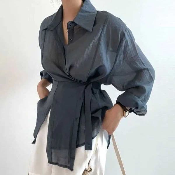 2025 Fashion Elegant Office Lady Long Sve Women Shirts Casual Loose Sunscreen Blouses Autumn New Vintage Tops L251220