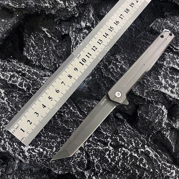 KS 7650 Folding Knife 8Cr13Mov Blade Nylon Fiber Handle Camping Self-defense Hunting Pocket EDC Outdoor Multitool Knives