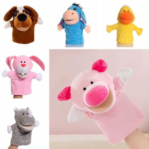 Game Doll Appease Toys Animal Hand Puppet Early Education Stuffed Plush Hand Doll Cartoon Pig Hand Finger Puppets Baby L200320