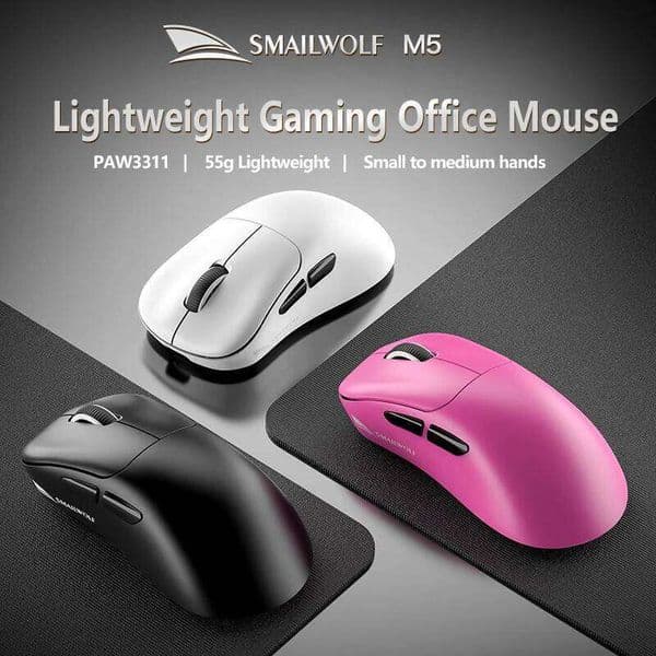 SMAILWOLF M5 Wireless Mouse Gaming Laptop Desktop E-Sports Lightweight PAW3311 Wired Magnetic Charging 26L0320
