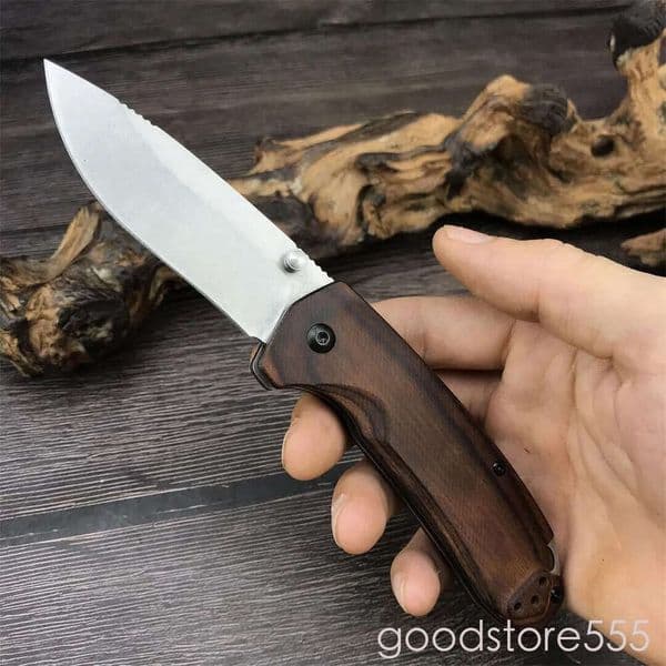 couteau 1Models 15031 Hunt fixed blade knife North Fork Folding Knife 2.95 pocket knife S30V Satin Plain Blade, Stabilized Wood Handles
