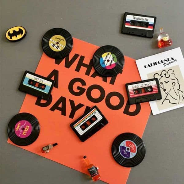 4pcs Nostalgic tape magnet set decorative magnetic tape refrigerator magnets retro magnetic tape refrigerator magnets S26319