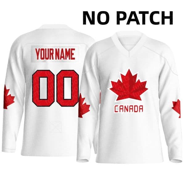 Customized NO PATCH men's white retro ice hockey jersey, suitable for outdoor sports, breathable and sweat-wicking