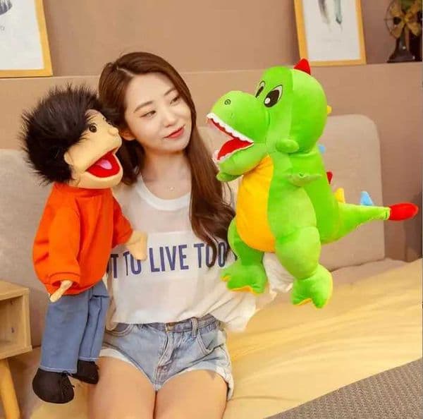 slappy puppet Animal Hand Puppet Children Theater Performance Props Scary Doll Dinosaur Panda Plush Toys Kids Gift L200320