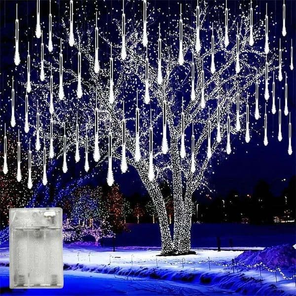 Battery Powered Meteor Shower Rain String Lights LED Decorations for Home Outdoor EID Mubarak Bedroom Party Wedding Ramadan 26H0320