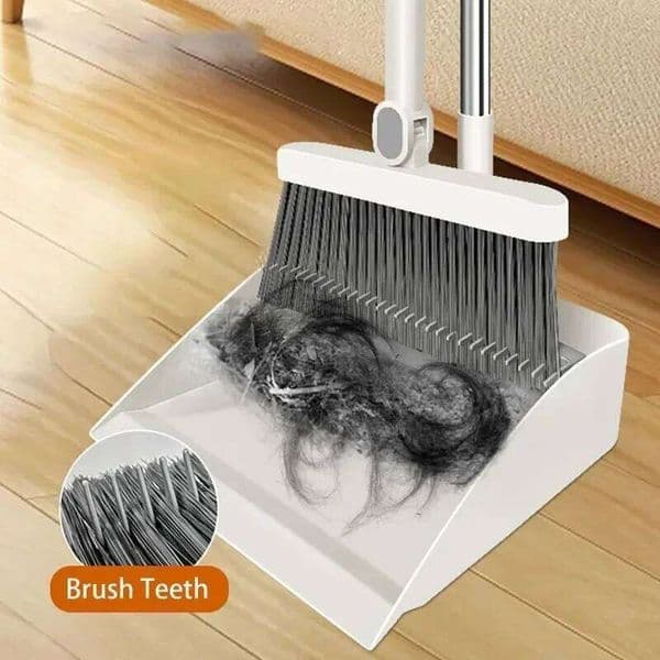Brush Shovel and Dustpan Combination Set Vertical Folding Soft Fur Non-viscous Sweeping Broom 2 Pcs /set 26H0320
