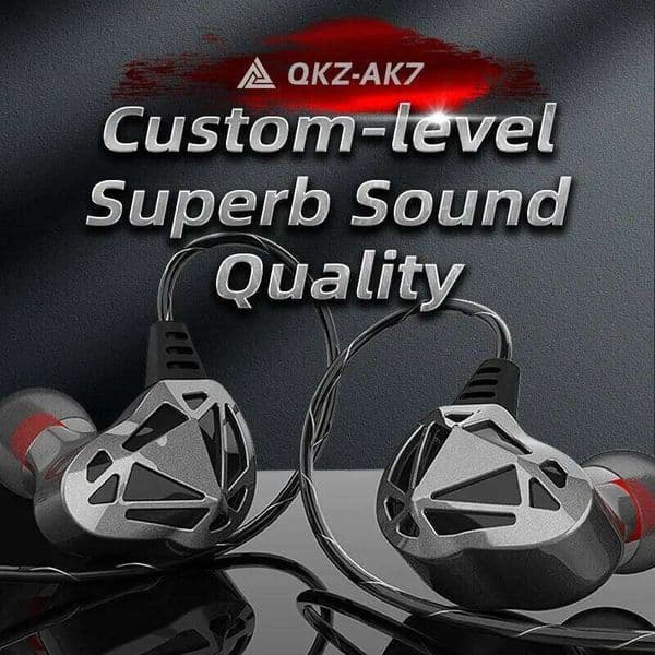 QKZ AK7 Copper Driver HiFi Wired Earphones Sport Headphone Bass Stereo Super Clear Gaming Headset Music In Ear Earbuds With Mic 26L0320