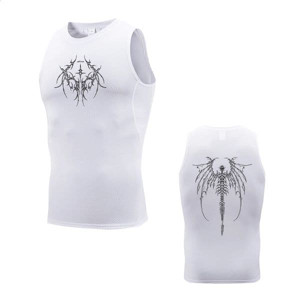 Mens Quick Drying Printed Tank Top Stretchy Breathable Base Layer Sleeveless Vest Perfect For Summer Fitness Gym Workouts 260319