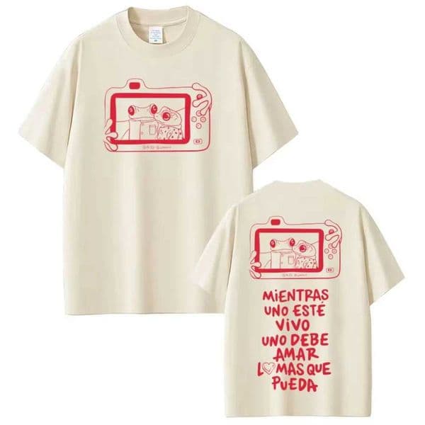 Rapper Bad Bunny Tour 2026 Print T Shirt Mens Women Hip Hop Oversized T-shirts Summer Cotton Loose Casual High Quality T-shirts J260318