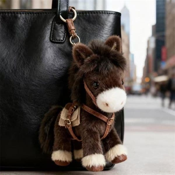 Bag Charm Keychain Cute Stuffed Horse Pendant Kawaii Animal Accessory For Backpack Purse Car Keyring Daily Decor Gif 260313