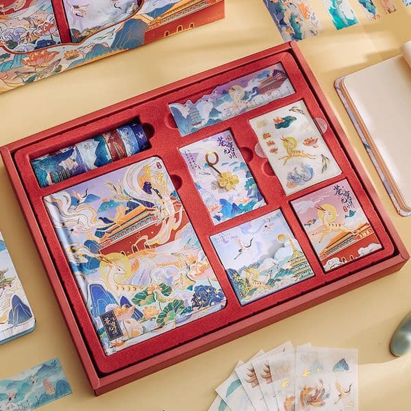 Bestseller Changge Xing Series Set Ancient Style Journal Tape Stickers Sticky Notes Box Notebook Gift for Children ddmytues