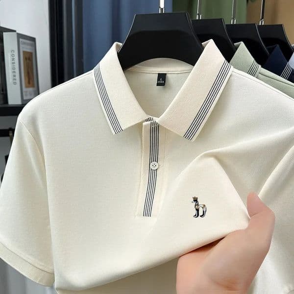Original Man ShortSleeved Polo Shirt Lapel Button Pattern Printing Ventilate Summer TShirt Golf Leisure Outdoor Mens Clothing 260312