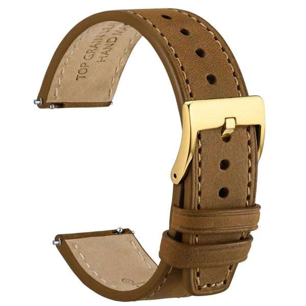 WOCCI Elite Watch Band, Top Grain Leather, Quick Release, Band Width 18mm 20mm 22mm 26W0320