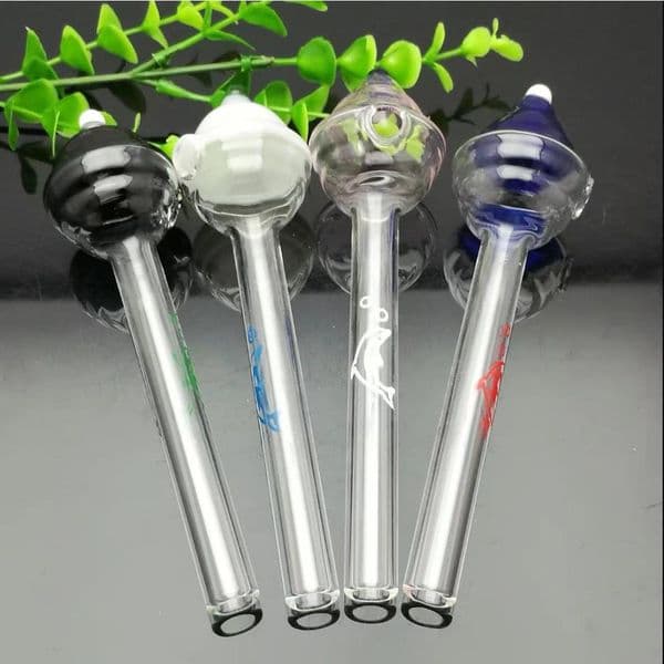 New Glass Smoking pipes hookah Oil Burner Pipes Smokings New colored hat glass straight tobacco pot