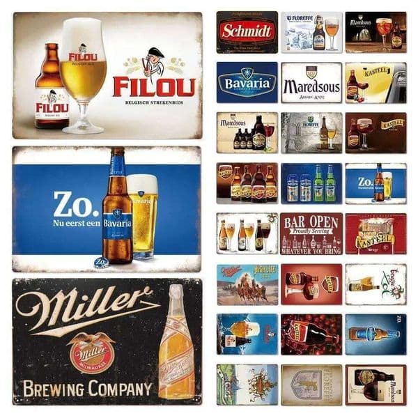 Vintage Beer Plaque Metal Tin Sign Poster Decoration For Workshop Pub Kitchen Club Man Cave Bar Home Wall Decor 26Y0320
