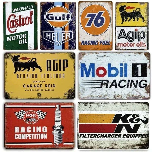 Sign Classic Car Tire Engine Oil Metal Billboard Decor Vintage Tinplate Signs Repair Shop Garage Wall Plate Art Tin Plaque 26Y0320