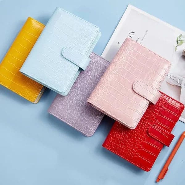 2026 Crocodile Color 6 Ring Binder PU Clip-on Notebook Leather Loose Leaf Notebook Cover Notebooks Journal Stationery 260318