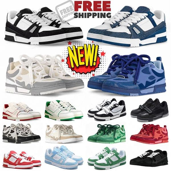 Free Shipping Designer Shoe Sneaker Skate Men Women Casual Shoes Leather White Green Letter Overlays Lovers Platform Sneakers skates Mens Trainers