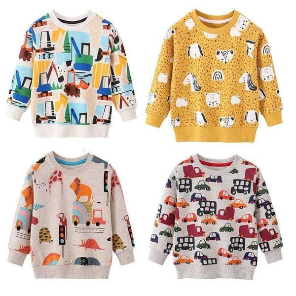 Jumping Meters New Arrival Autumn Winter Animals Print Boys Girls Sweatshirts Cotton Dinosaur Hoodies Children's Sport Shirt Kid S260319