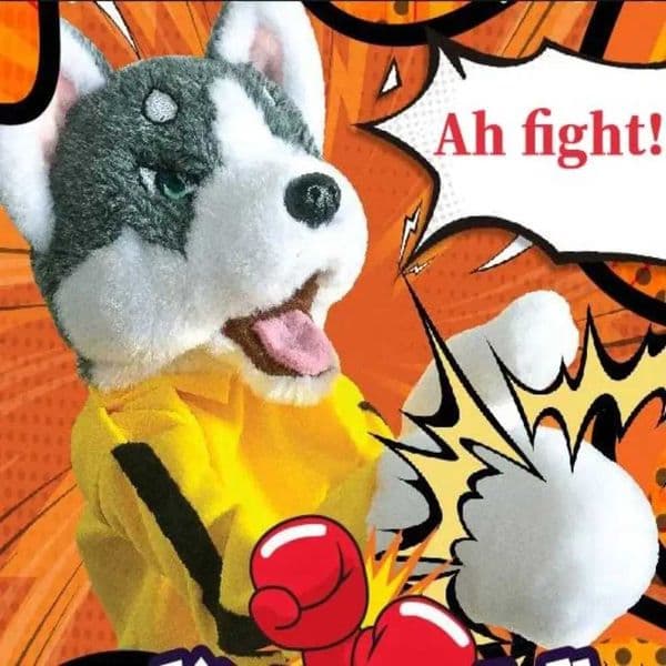 1/2Pcs Funny with Sound Boxing Dog Doll Plush Battle Tricky Doll Kids Gifts Husky Vocal Hand Puppet L200320