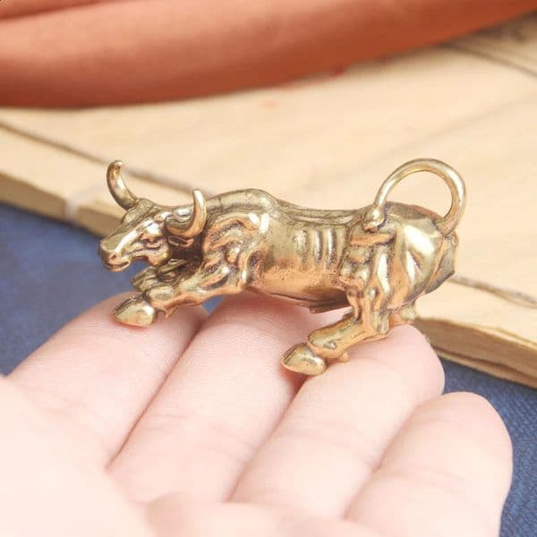 Brass Bull Wall Street Cattle Sculpture Copper Cow Statue Mascot Exquisite Crafts Ornament Office Decoration Business Gift 260319