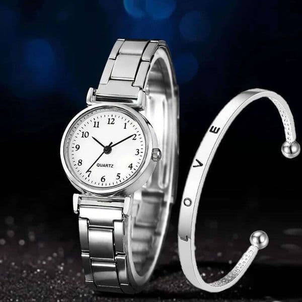 MAYZHISU Fashion Women Watch set Light-luxury Ladies Quartz Wristwatch with LOVE Bracelet Thin Simple Business Female Clock Gift