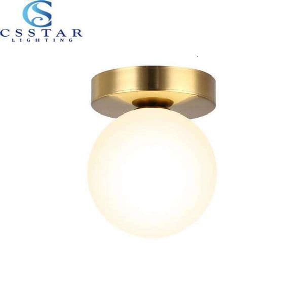 Nordic Round Glass Ball Living Room Lighting Hallway Ceiling Bedroom Lamp Led Light 26Y0320