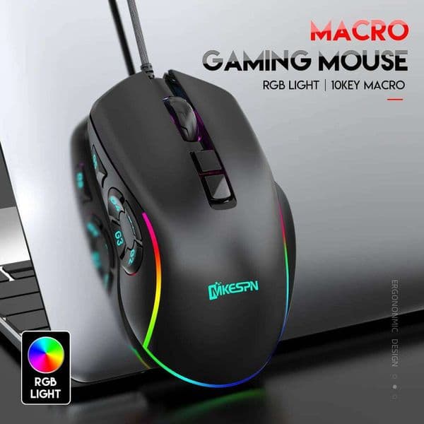 Wired RGB Backlit, 7200 DPI Adjustable, with 10 Programmable Macro Buttons ,X9 Gaming Mouse 26L0320