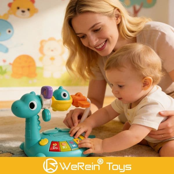 Baby Dinosaur Key Space Theme Toy Rotating Music Fun Educational Toy for Toddlers 260320