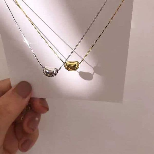Simple Alloy Gold Color Bean Pendant Necklace Irregar Box Chain Clavicle Chain For Wen Elegant Jewelry Trend Accessories X260321