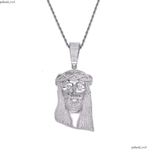 Human face pendant Luxury Jewelry Hip Hop style Silver inlaid with Moissanite unique and bold men's necklace portrait pendant chain