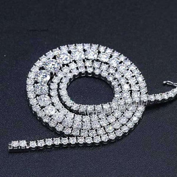 Premium Jewelry Hip-Hop Iced Out 2.6mm to 6.5mm D Color VVS Women Men 14k Real White Gold Tennis Chain Necklace
