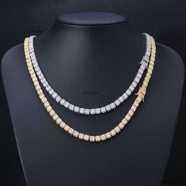 Jewelry Hip Hop custom-made 5mm full-diamond ice candy chain Moissanite necklace trendy bracelet for men high-end jewelry